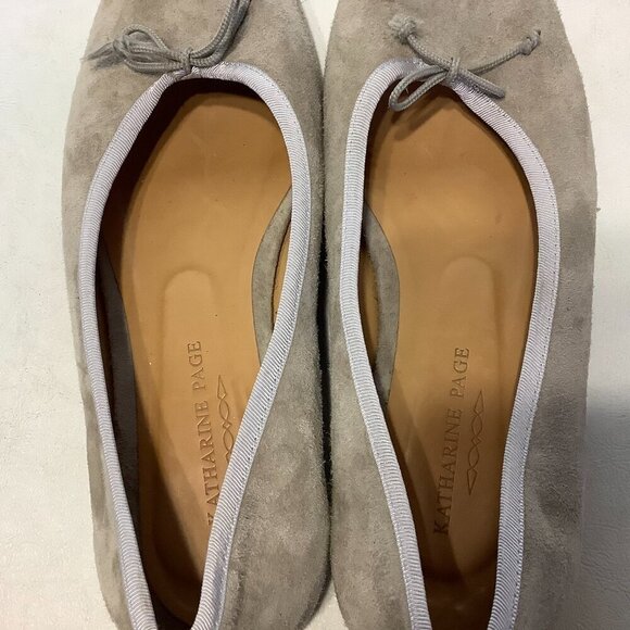Katharine Page Suede Ballet Flats Shoes Tan Sz 38.5 Made Portugal - Picture 13 of 15
